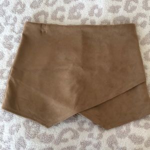 Suede Envelope Skort